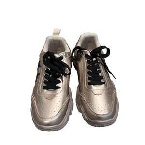 True Religion Kendrick Mens Metallic Silver Chunky Sneakers US 9